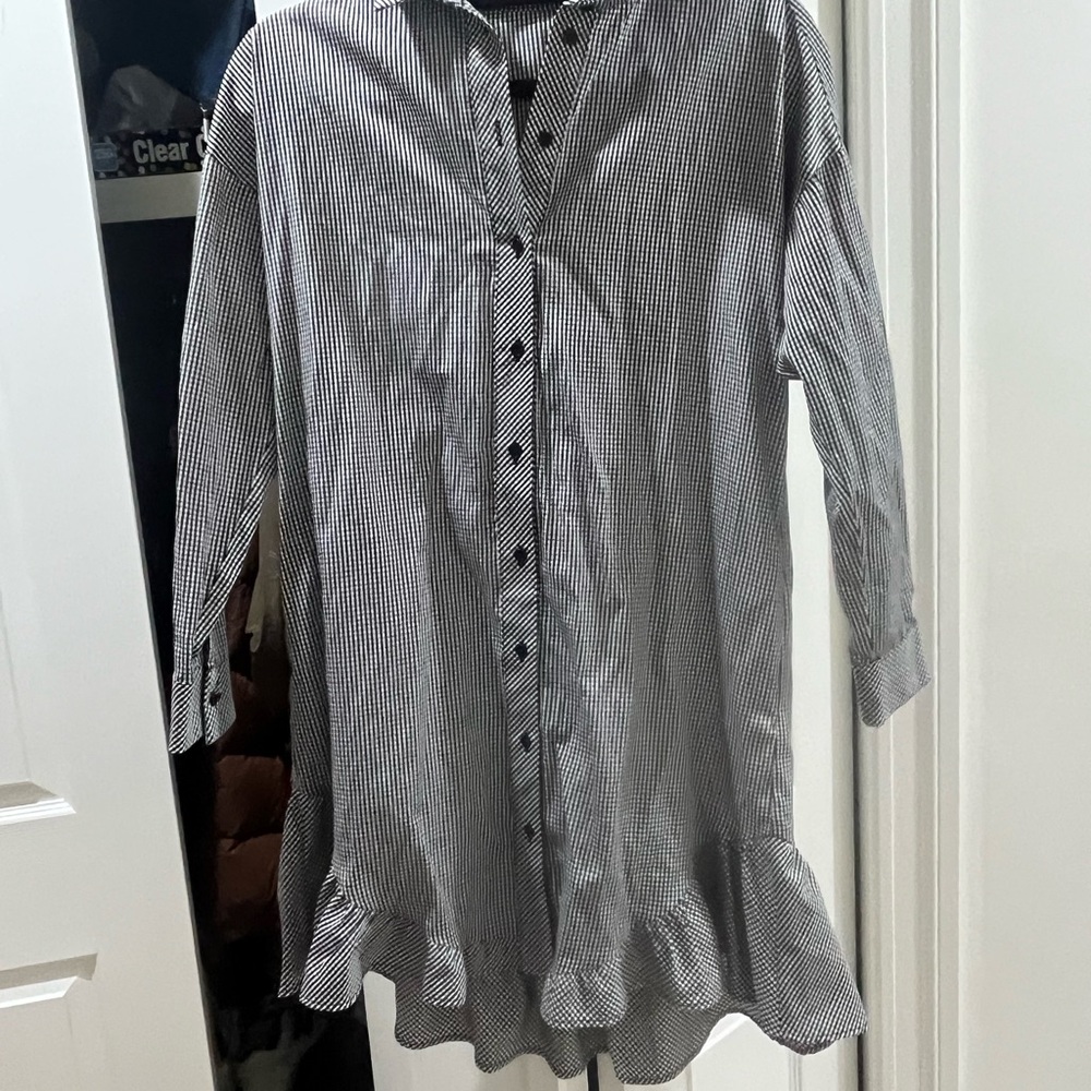 Studio Pasha Gingham button  Mini Dress size Xs